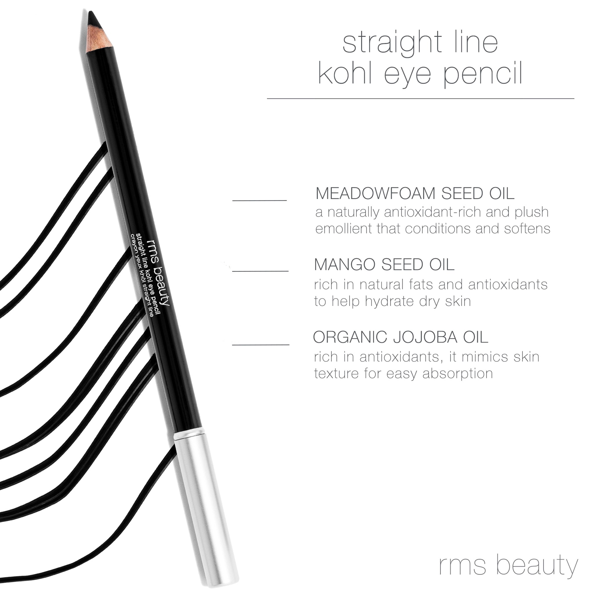 Straight Line Kohl Eye Pencil with sharpener - RMS BEAUTY